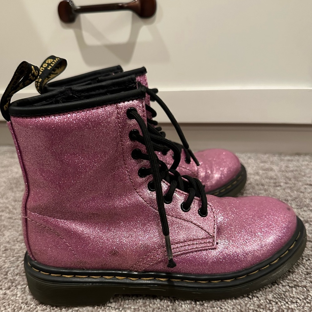 Dr. Martens pink glitter boots size 2